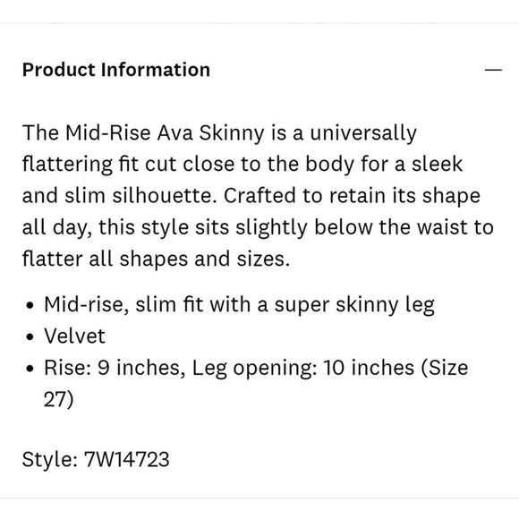 Lucky Brand Crushed Pastel Green Velvet Ava Skinny Jean Pants 0/24 Rare Find - Picture 13 of 16